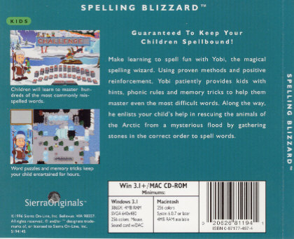 spelling blizzard game